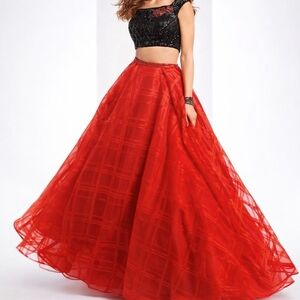 Chic Black and Red Women's Prom Dress